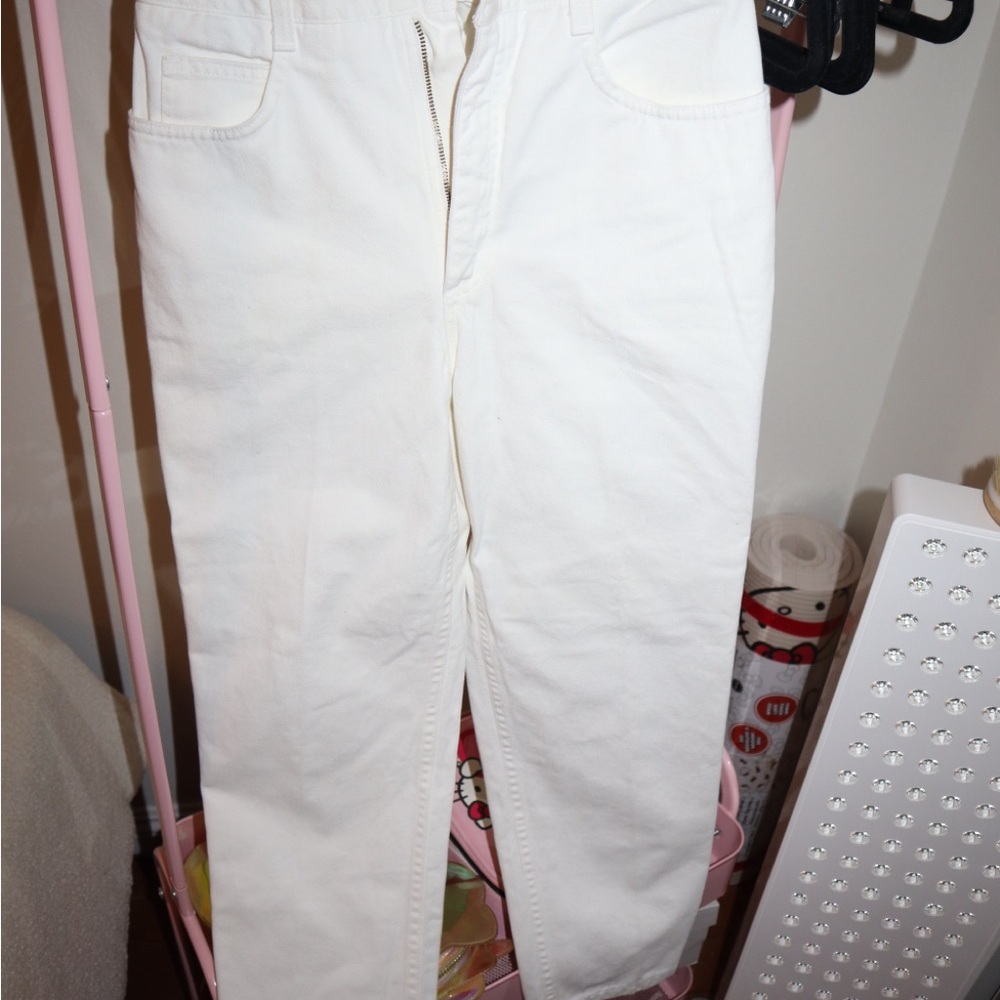 White Straight Leg Jeans